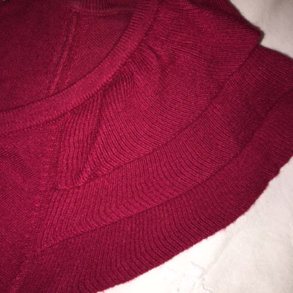 Express Red Sweater with Tiered Ruffle Sleeves XS - Picture 3 of 7